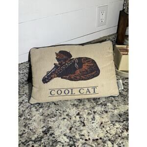 Vintage Hallmark Shoebox “COOL CAT” Tapestry Pillow, 17x11